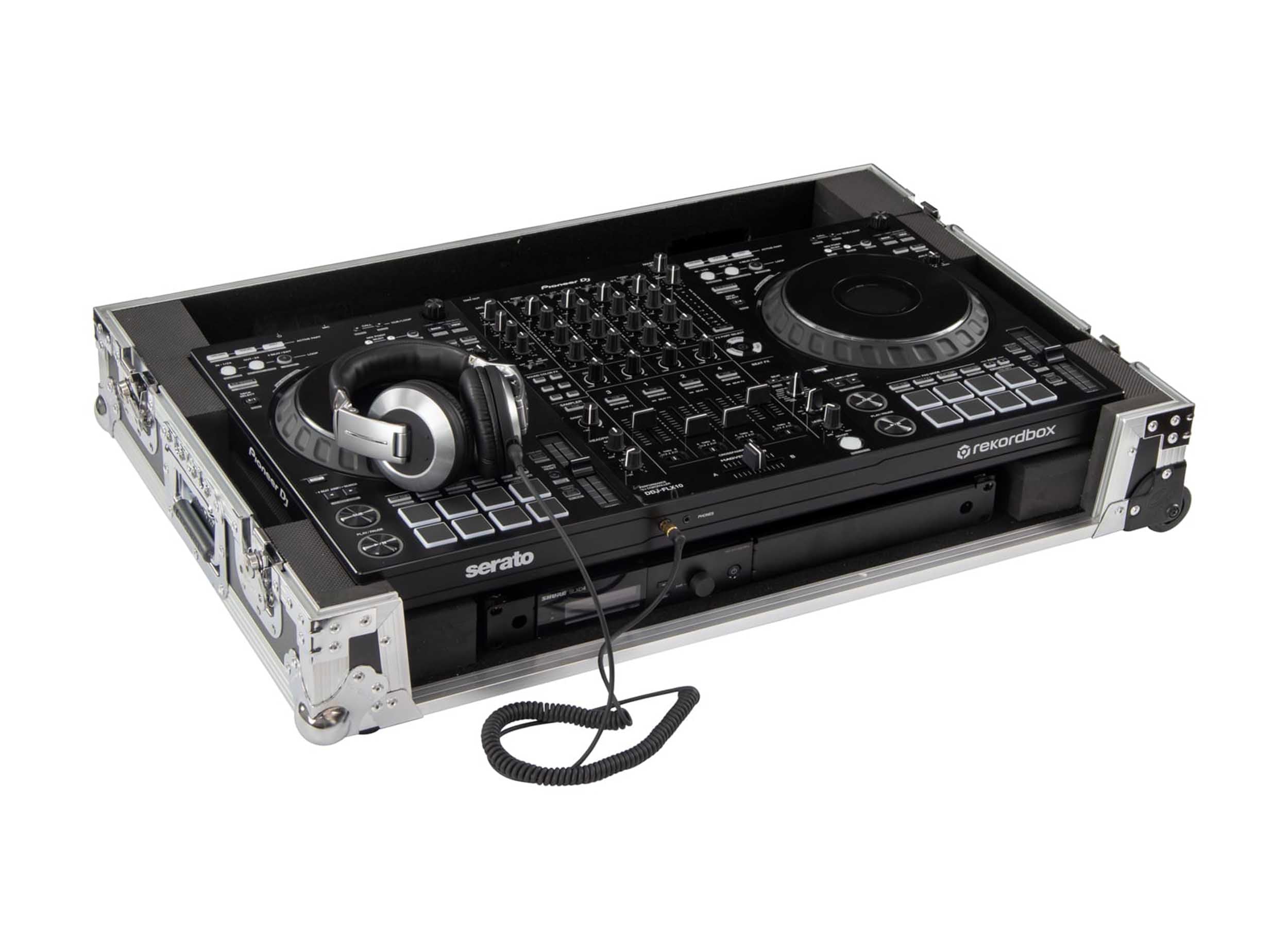 Odyssey FZDDJFLX10CW 1U Flight Case For DDJ-FLX10 Controller with Corner Wheels - Hollywood DJ