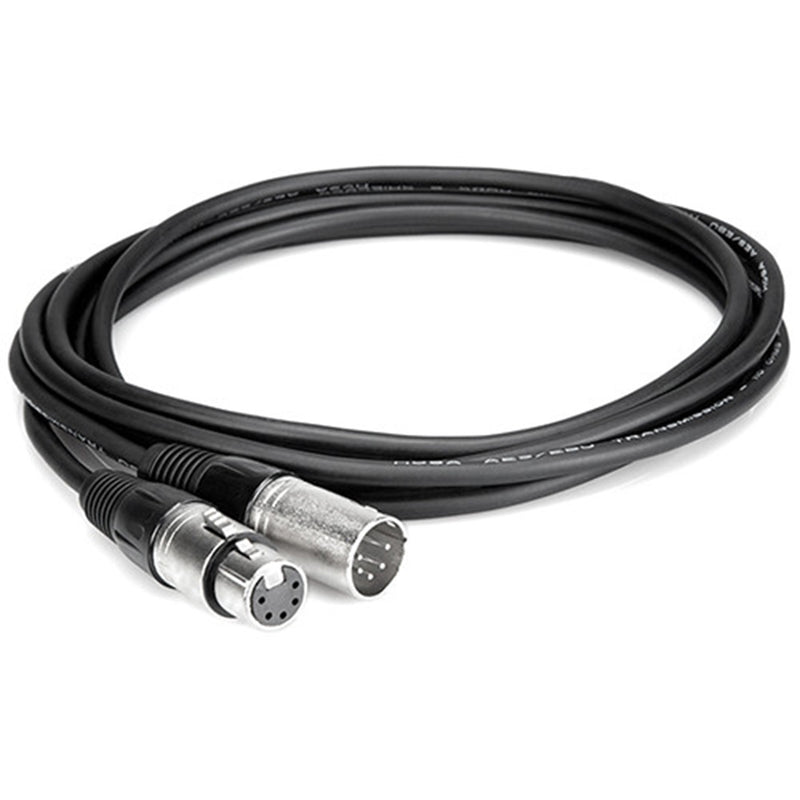 Hosa DMX 5-Pin XLR Male to 5-Pin XLR Female Extension Cable - 3' Hosa
