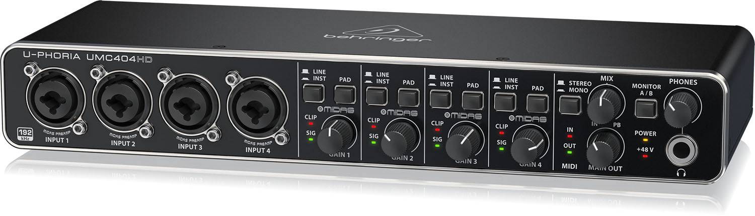Behringer UMC404HD Audiophile 4X4 USB Audio/MIDI Interface - Hollywood DJ