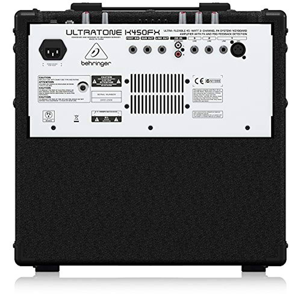 Behringer K450FX, 45W 3-Channel PA System/Keyboard Amplification W/Feedback Detection - Hollywood DJ