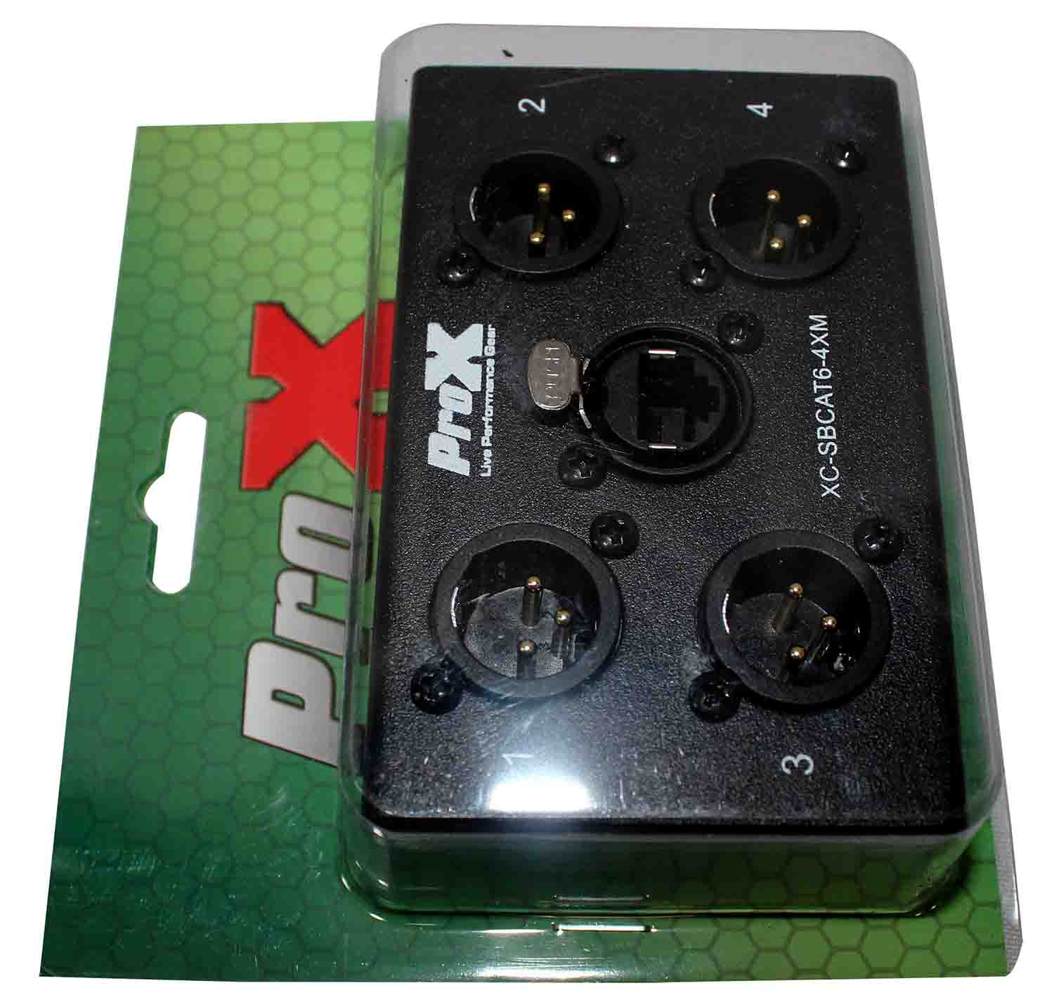 Prox XC-SBCAT6-4XM 4 Channel XLR-M CAT6 Audio and DMX Portable Snake Box - Hollywood DJ