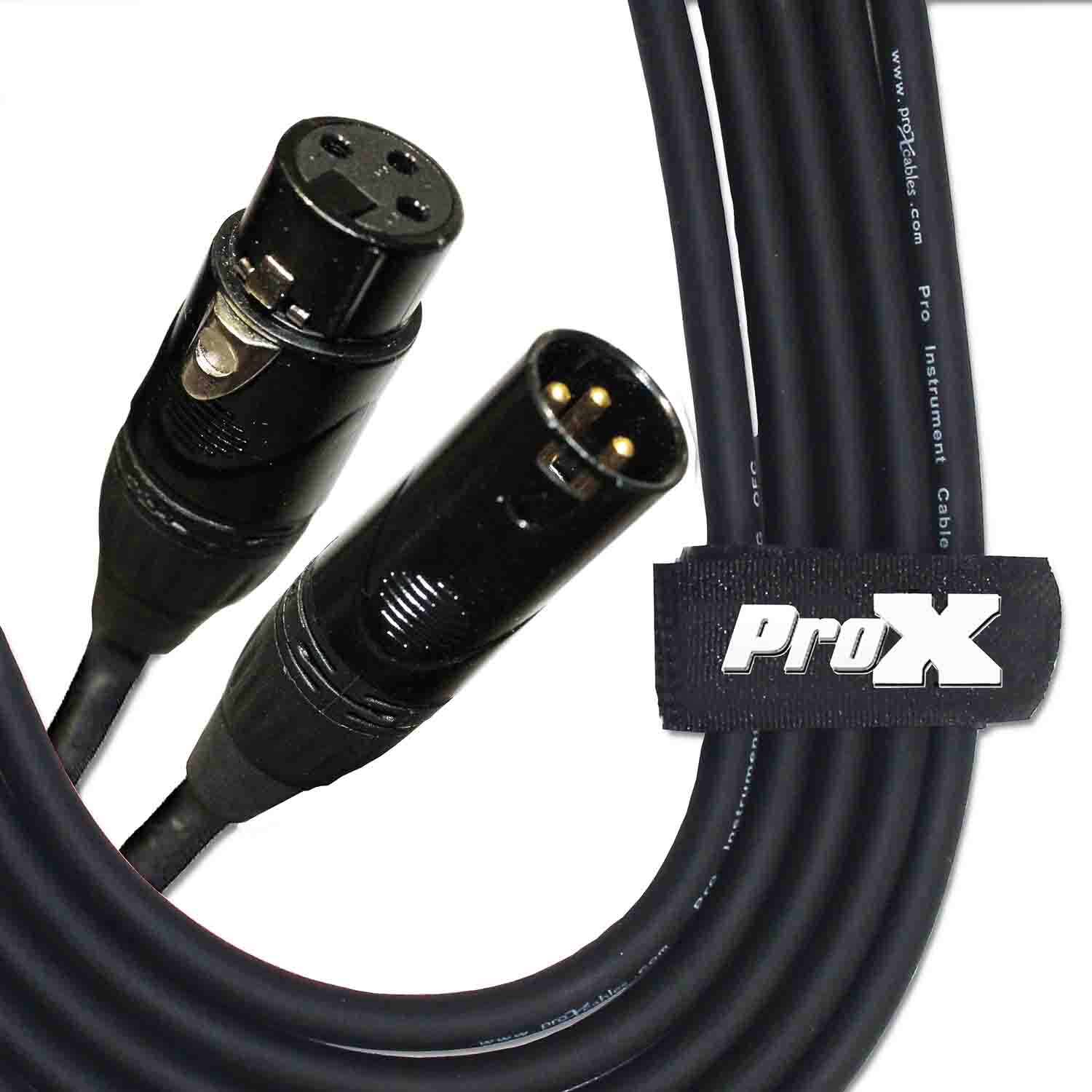 ProX XC-MIC25 Balanced XLR-F to XLR-M High Performance Microphone Cable - 25 Feet - Hollywood DJ