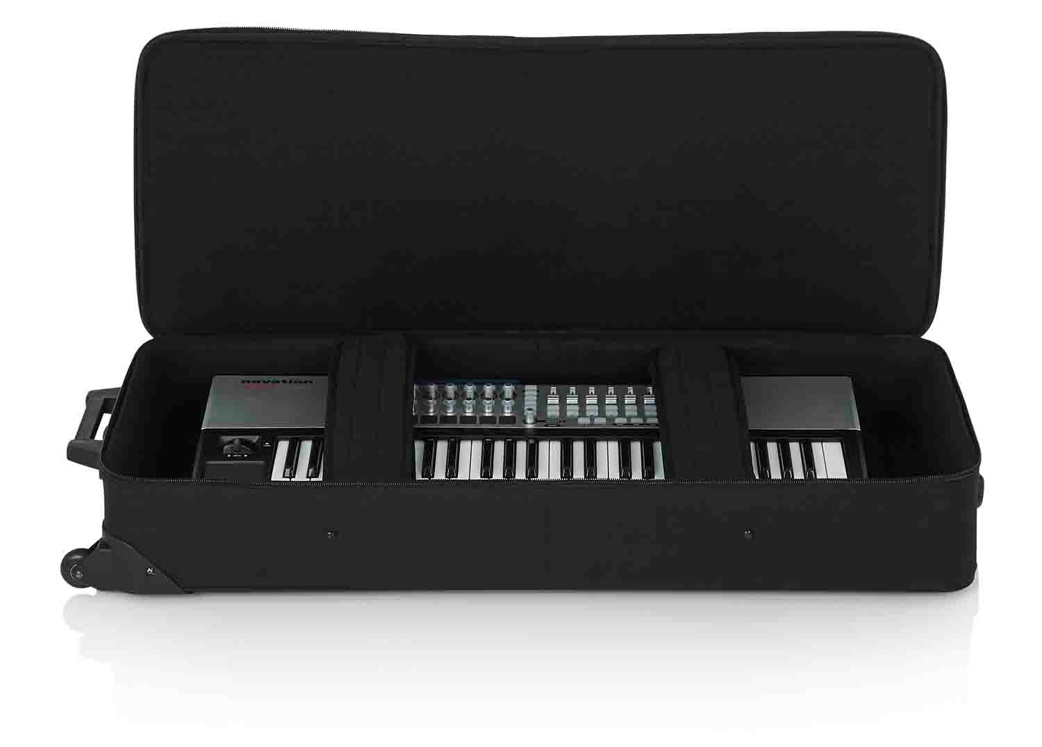 Gator Cases GK-49 Rigid EPS Foam Lightweight DJ Case for 49 Note Keyboards with Wheels - Hollywood DJ