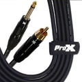 Prox XC-PR25 Unbalanced RCA Male to 1/4" Male High Performance Audio Cable - 25 Feet - Hollywood DJ