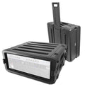 ProX XM-4UHW VaultX 4U Rack Air Tight Water Sealed ABS Case with Retractable Pull Out Handle and Wheels - Hollywood DJ