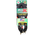 Prox XC-CMR15 Unbalanced 1/8" Mini TRS-M to Dual RCA-M High Performance Audio Cable - 15 Feet by ProX Cases