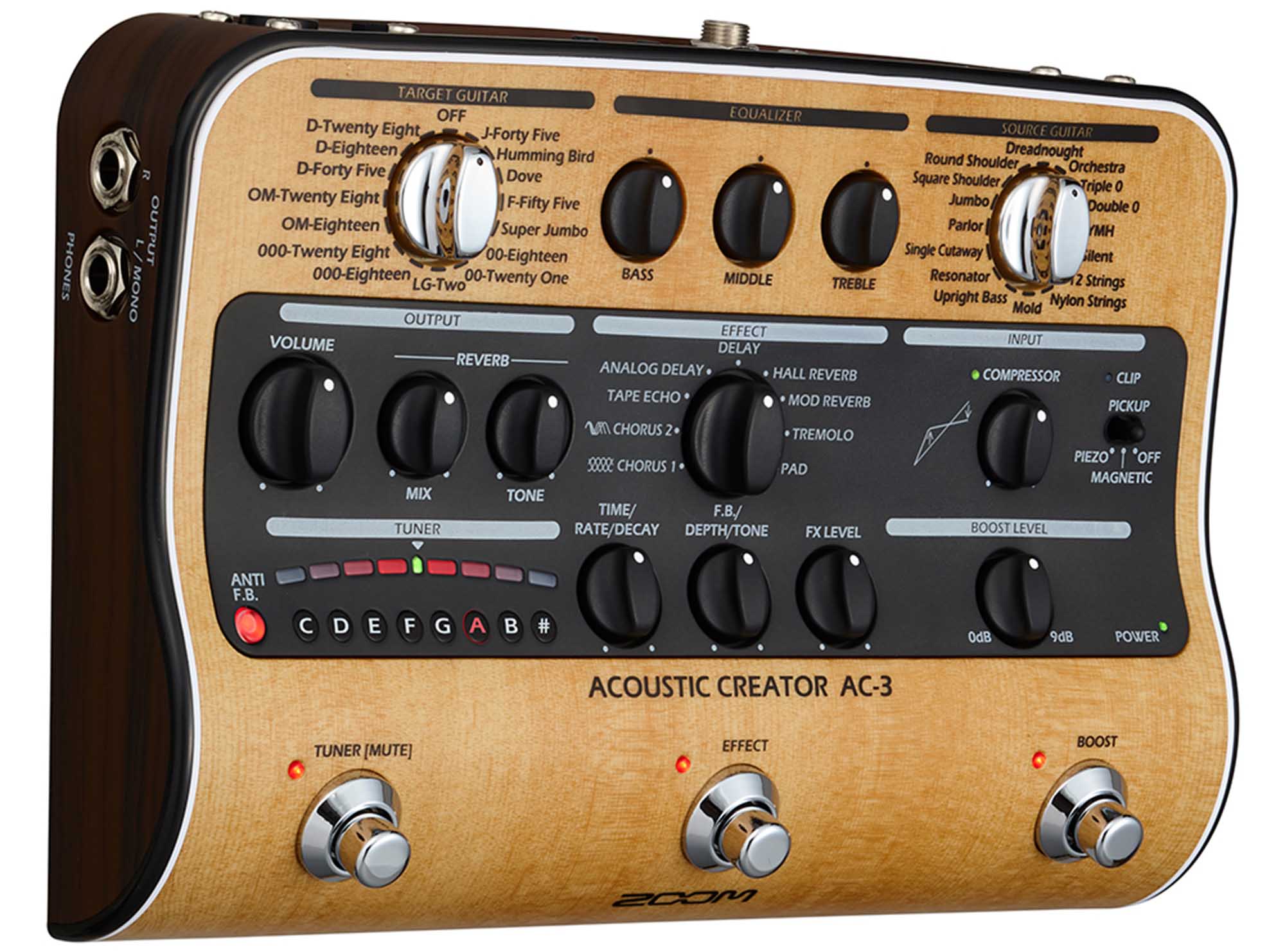 Zoom AC-3 Acoustic Creator Multi-Effects Pedal - Hollywood DJ