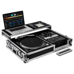 Odyssey FZGS1BM10W Reversible 10″ Format DJ Mixer and One Battle Position Turntable Coffin Flight Case with Glide Platform - Hollywood DJ