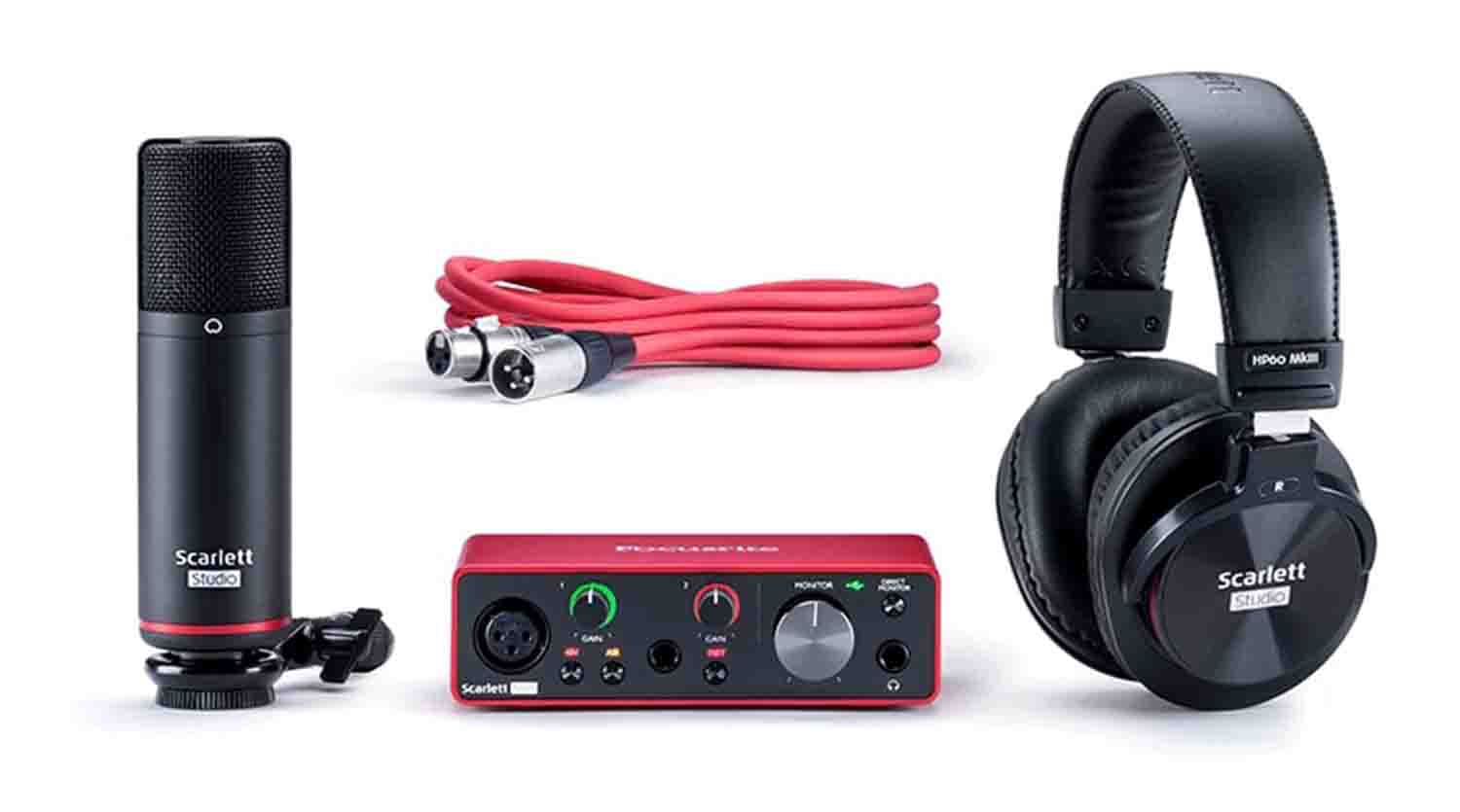 Focusrite Scarlett Solo Studio 3rd Gen 2x2 USB Audio Interface with Microphone and Headphones - Hollywood DJ
