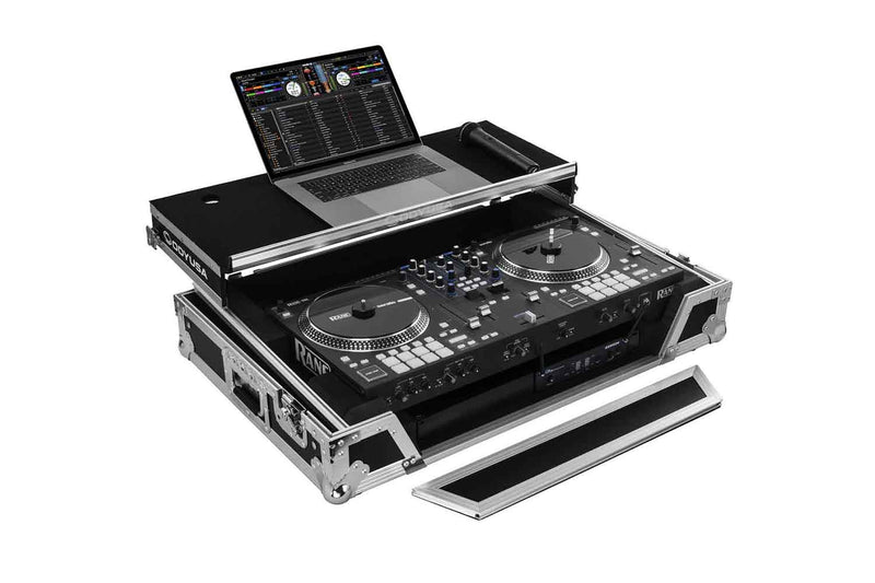 Odyssey FZGSRANEONEW1 DJ Flight Case for Rane One with 1U Rack Space and Glide Platform - Hollywood DJ