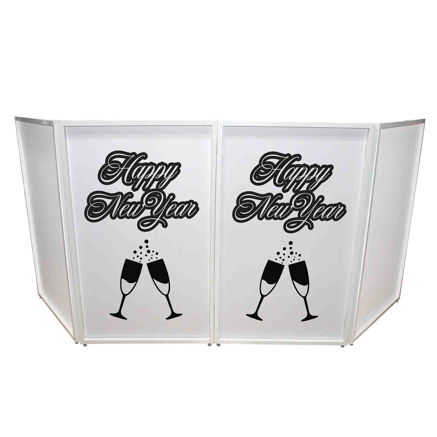 ProX XF-SNYTOAST Set of Two New Year Toast Design Enhancement Scrim - Black Script on White - Hollywood DJ