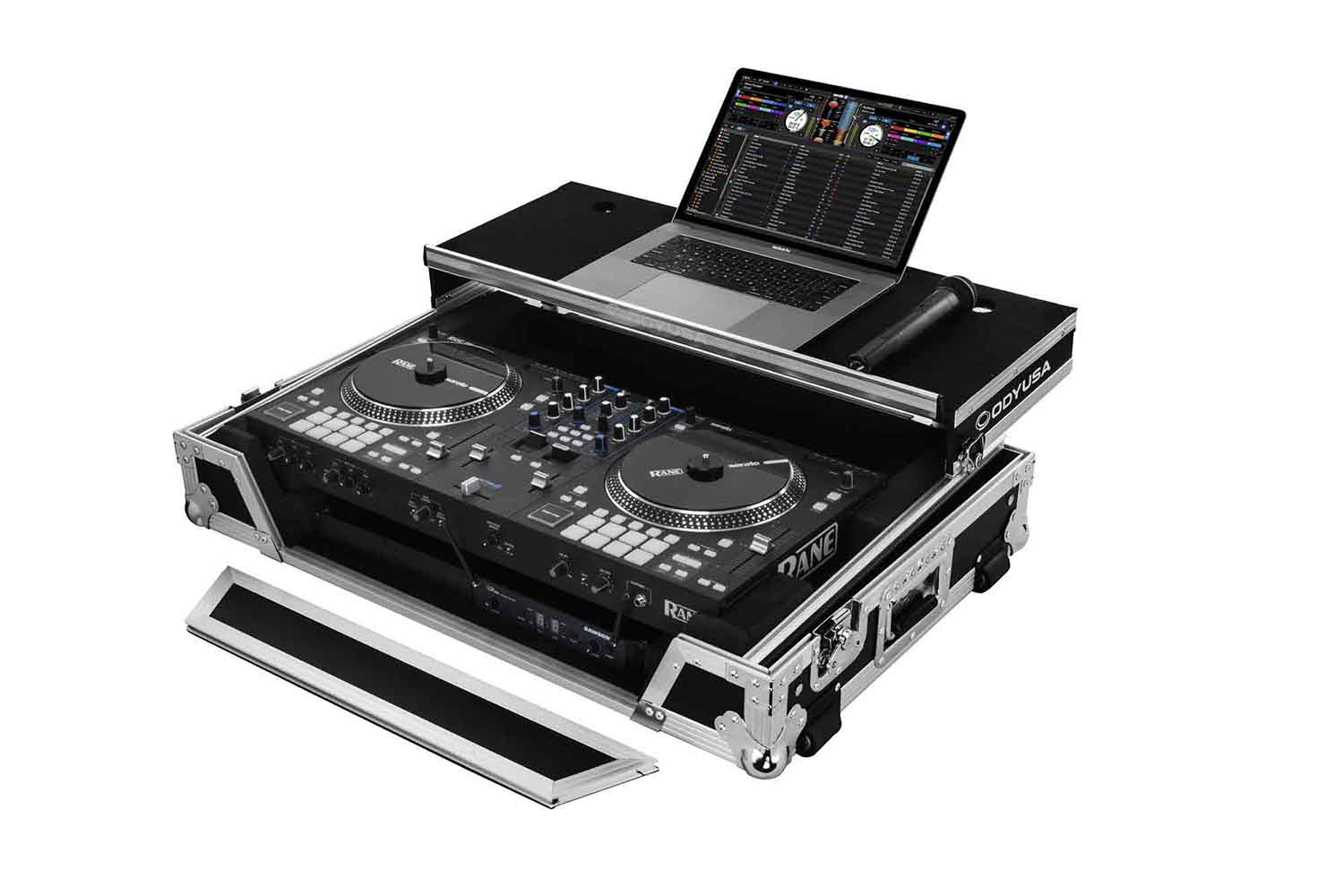 Odyssey FZGSRANEONEW1 DJ Flight Case for Rane One with 1U Rack Space and Glide Platform - Hollywood DJ