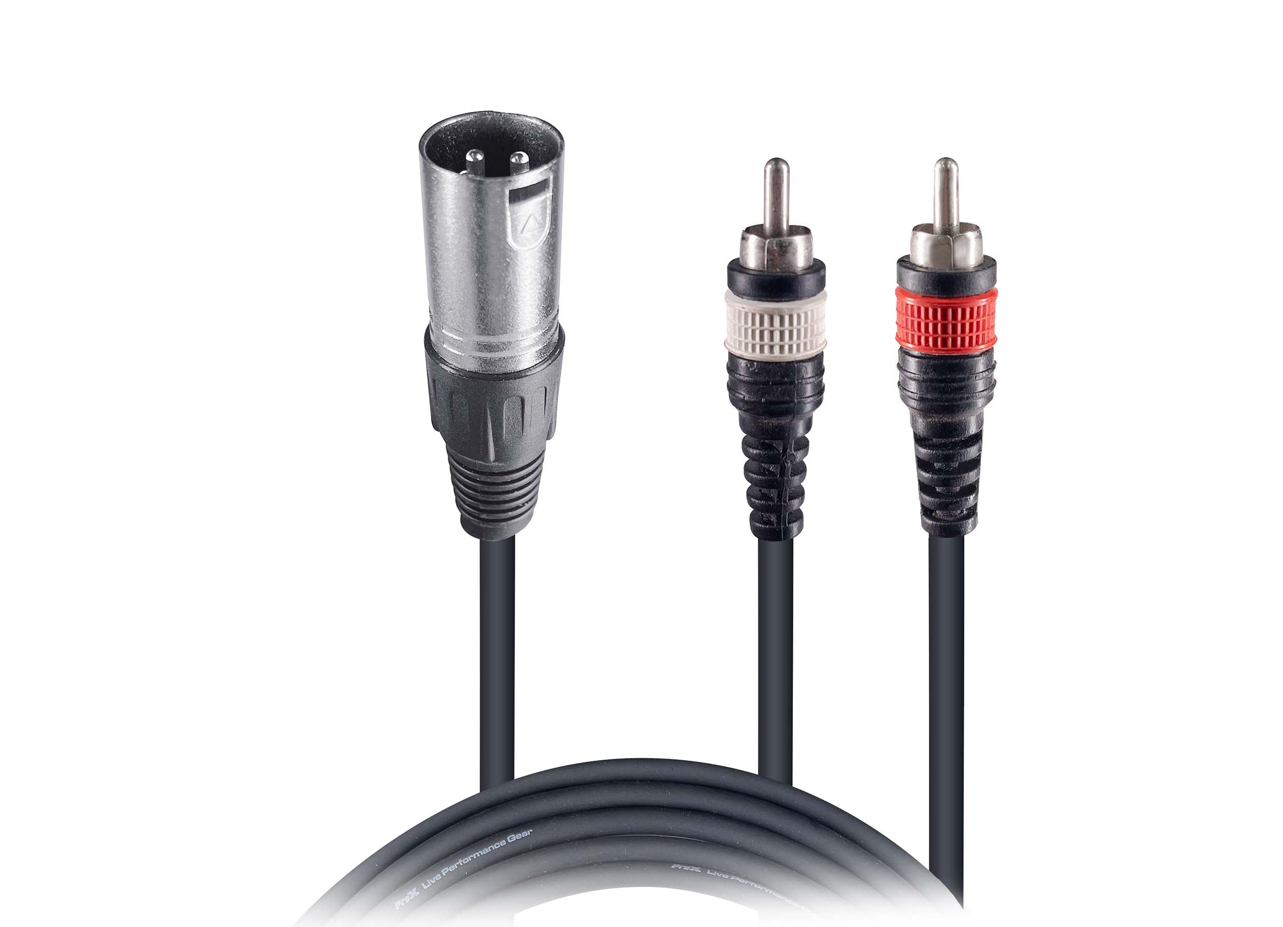 Prox XC-XMYRCA03 High Performance Audio Y Cable XLR-M to Dual RCA - 3 Feet by ProX Cases