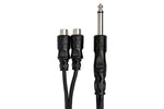 Hosa YPR-103 Y Cable 1/4 in TS to Dual RCAF - Hollywood DJ