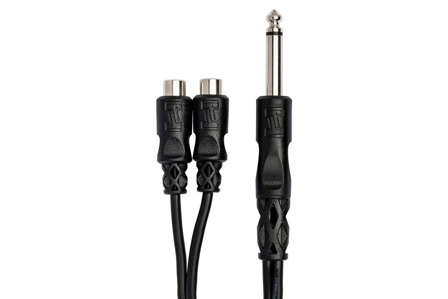 Hosa YPR-103 Y Cable 1/4 in TS to Dual RCAF - Hollywood DJ