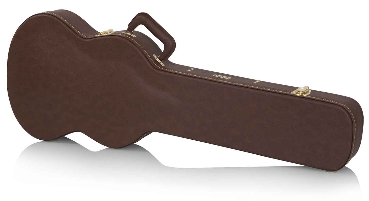 Gator Cases GW-SG-BROWN Deluxe Wood Case for Electric Solid Guitar - Brown - Hollywood DJ