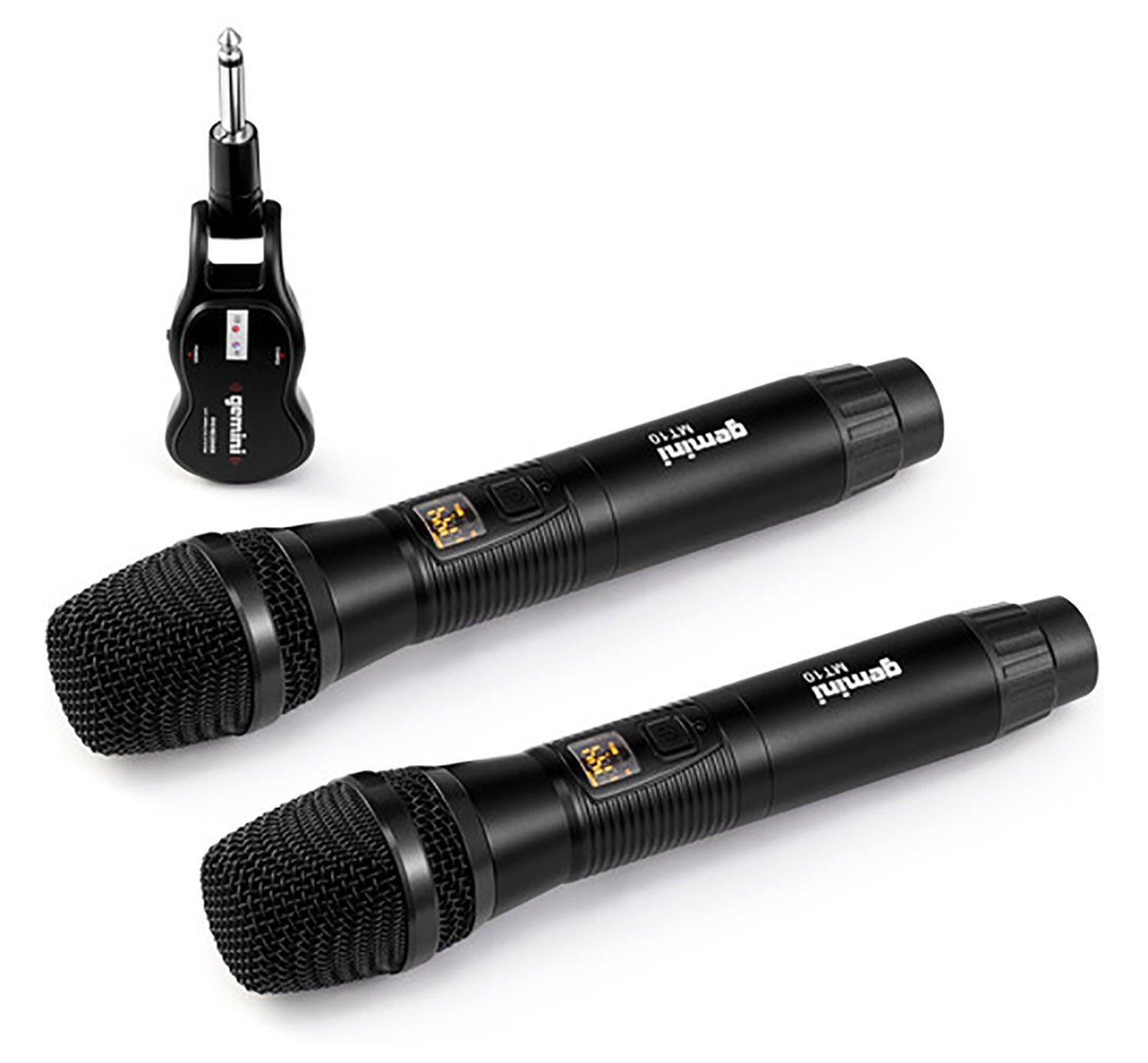 Gemini Sound GMU-M200, Dual Handheld UHF Wireless Microphone System with Plug-In Receiver - Hollywood DJ