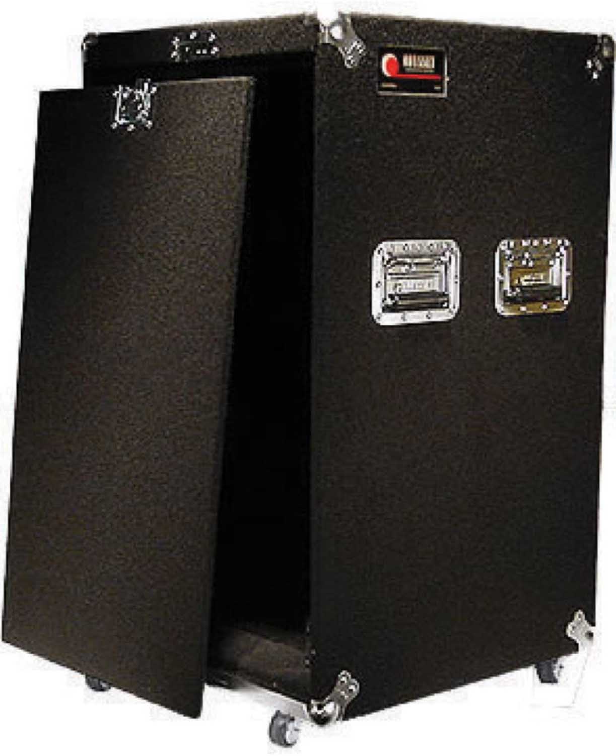 Odyssey CRP18W, Carpeted Pro 18U Rack Case with Wheels - Black - Hollywood DJ