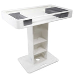 ProX XZF-DJCTWCASE Control Tower DJ Stand with Laptop Stand, and Travel Cases - White Finish - Hollywood DJ