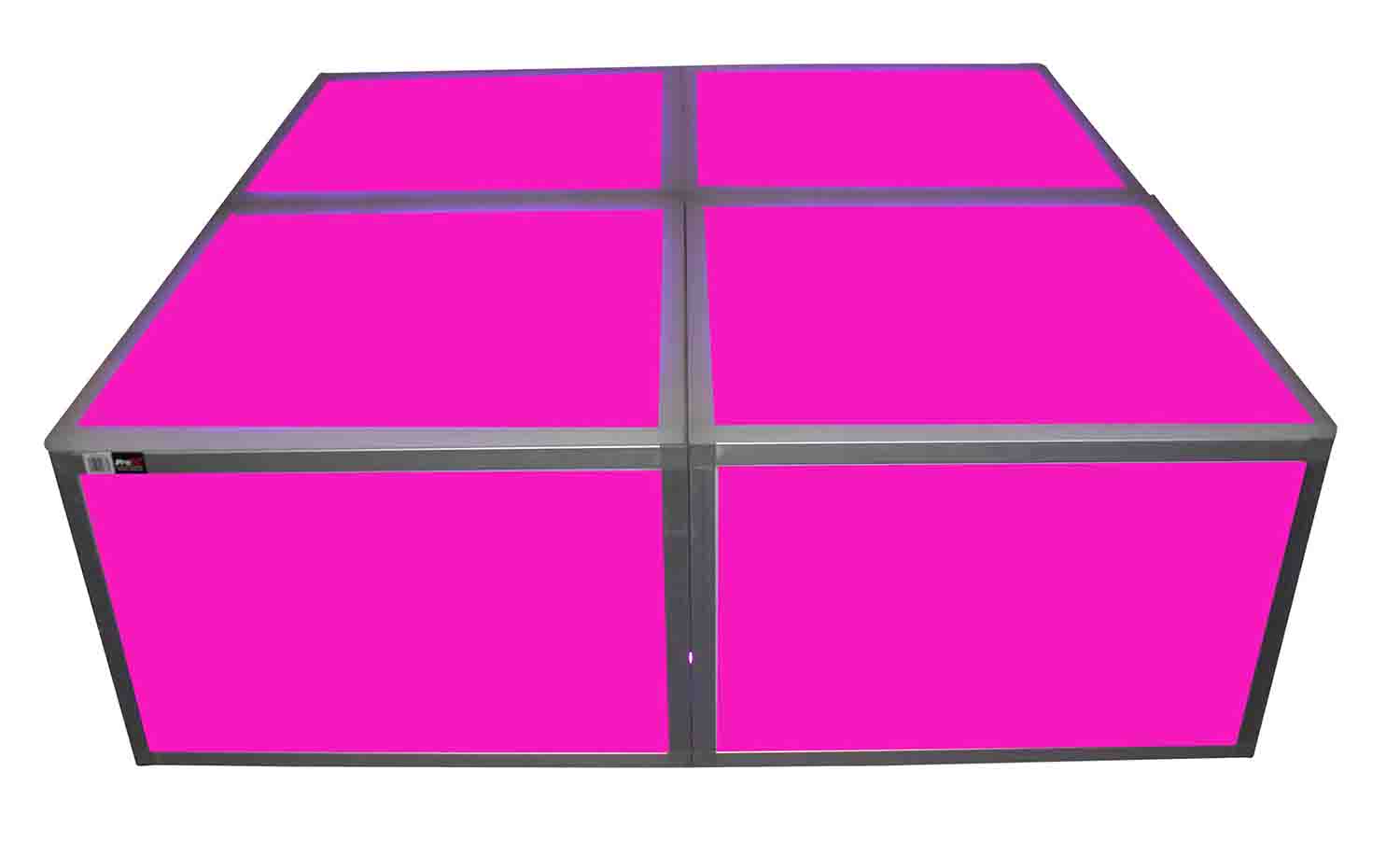 ProX XSA-2X2-16 LUMOStage 16-Inch High Acrylic Platform Riser Section with Clamps And 2 Side Acrylic Covers - Hollywood DJ