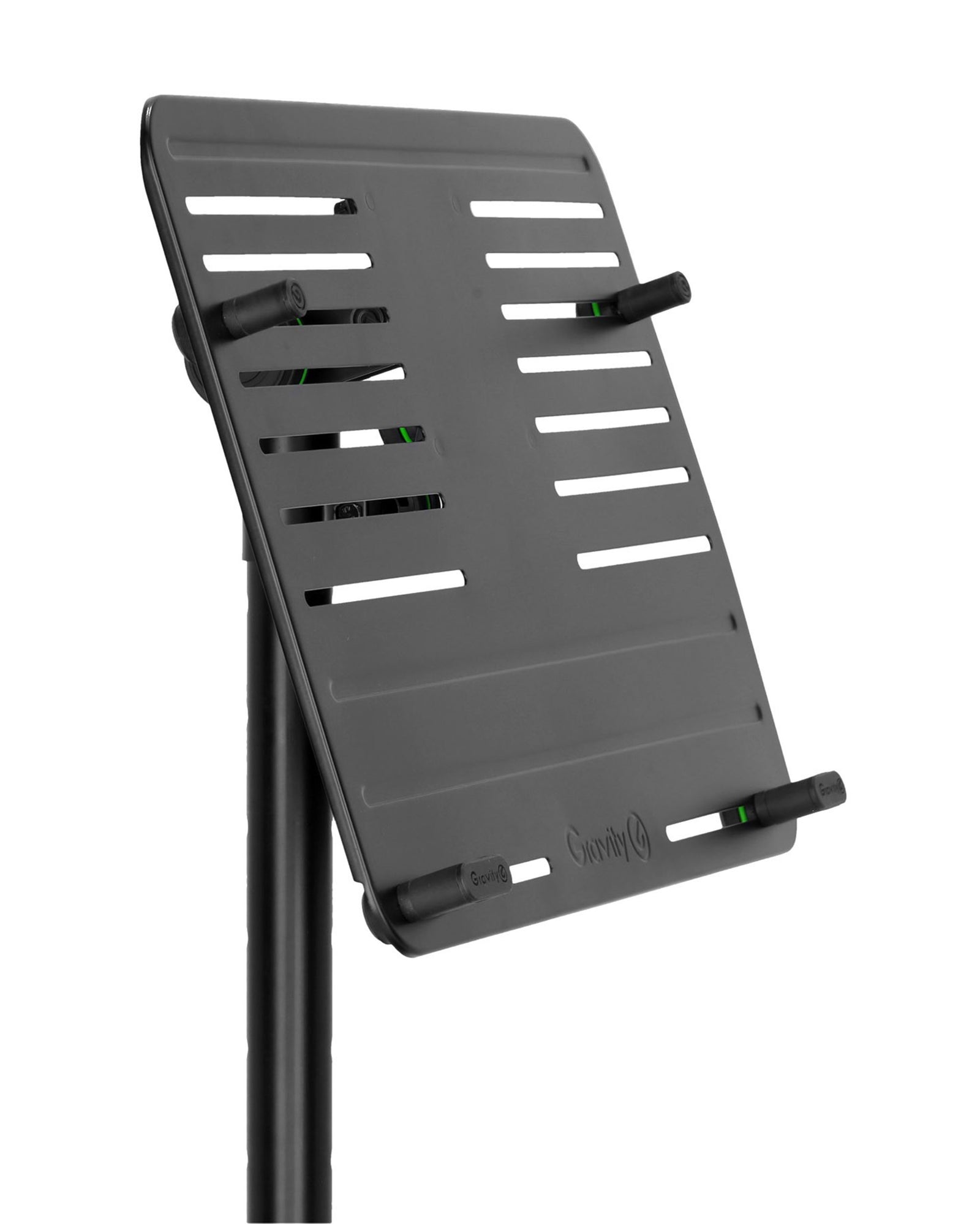 Gravity LTS T 02 B, Universal Laptop Stand with Adjustable Holding Pins and Steel Base - Black - Hollywood DJ