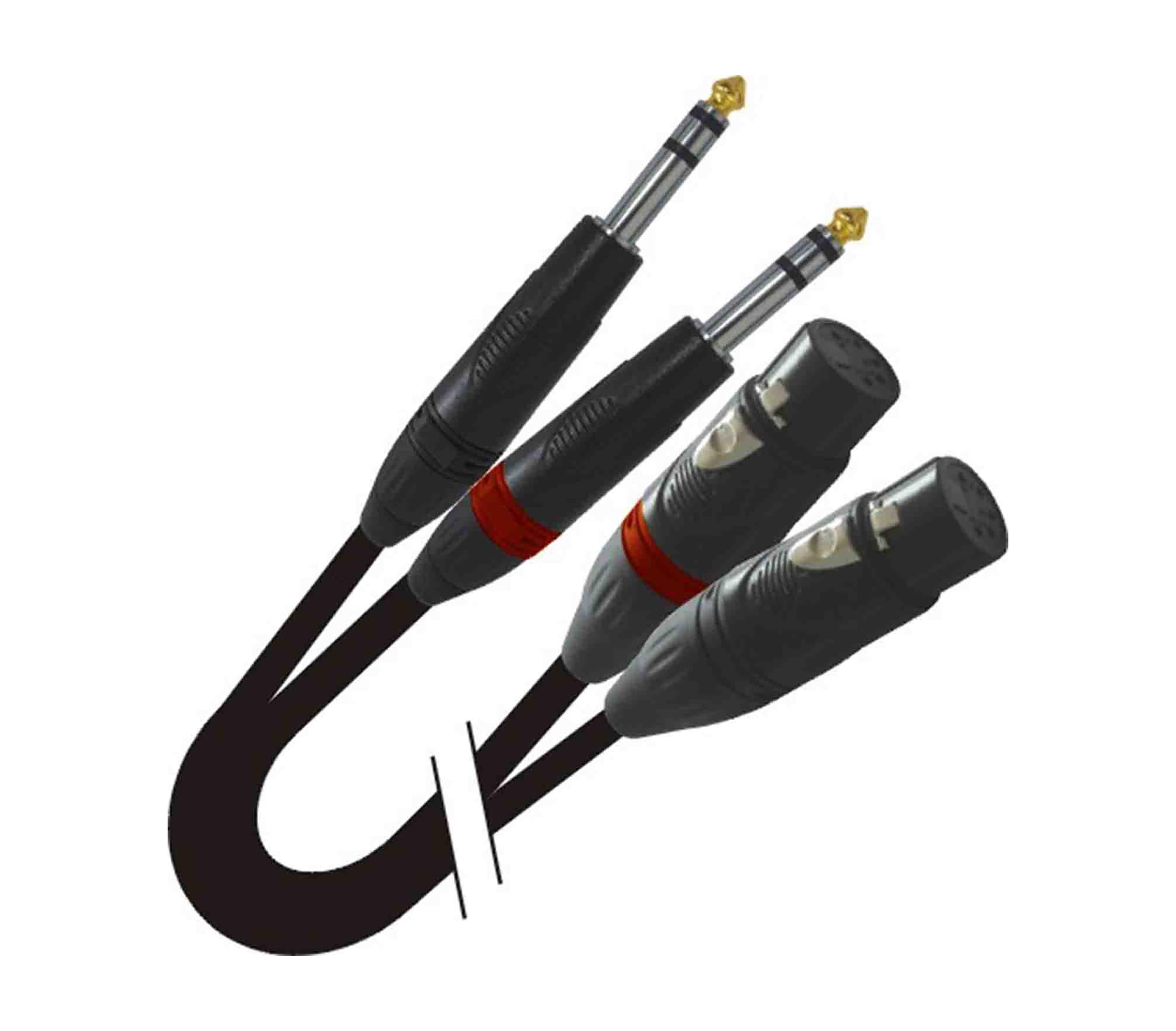 Prox XC-DSXF03 Balanced Dual 1/4" TRS-M to Dual XLR3-F High Performance Audio Cable - 3 Feet by ProX Cases