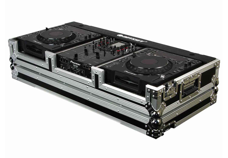 Odyssey FR10CDJWE Universal 10" Format DJ Mixer and Two Large Format Media Players Coffin Case - Hollywood DJ