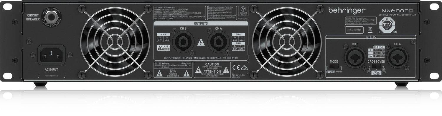 Behringer NX6000, Ultra-Lightweight 6000-Watt Class-D Power Amplifier With SmartSense Loudspeaker - Open Box - Hollywood DJ