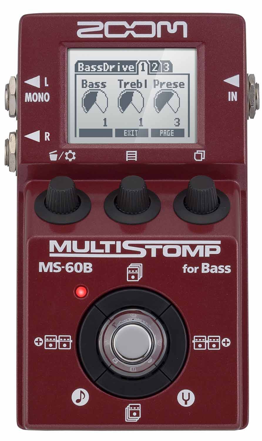 Zoom MS-60B MultiStomp Chorus Reverb Pedal With 58 Bass Effects - Hollywood DJ