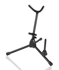 Gator GFW-BNO-SAXFLU, Tripod Stand for Alto or Tenor Sax with Clarinet/Flute Peg Attachment - Hollywood DJ