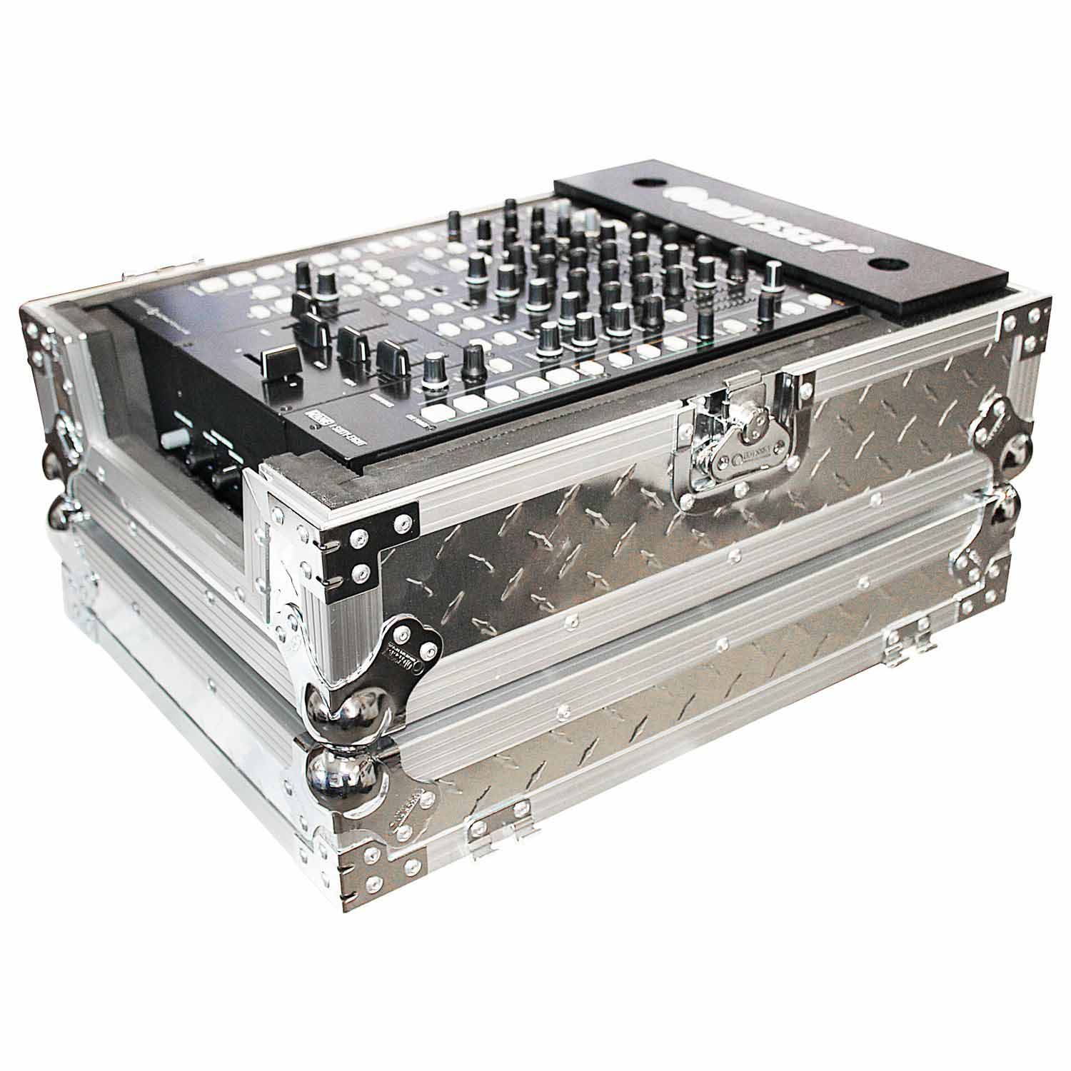 Odyssey FZ12MIXDIA Silver Diamond Plated Universal 12″ Format DJ Mixer Flight Case - Hollywood DJ