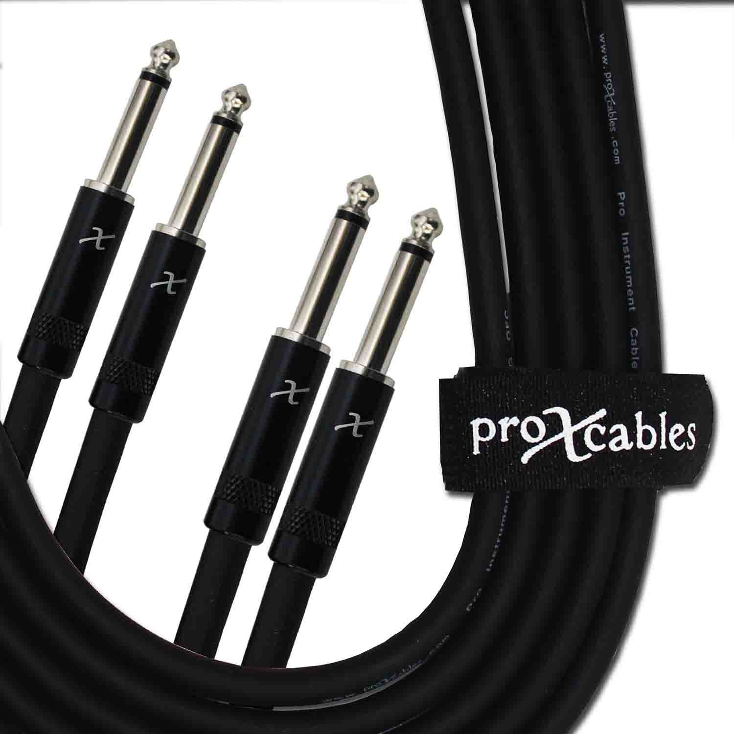 Prox XC-DP05 Unbalanced Dual 1/4" TS-M to Dual 1/4" TS-M High Performance Audio Cable - 5 Feet - Hollywood DJ