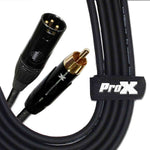 Prox XC-RXM03 Unbalanced RCA to XLR3-M High Performance Audio Cable - 3 Feet - Hollywood DJ