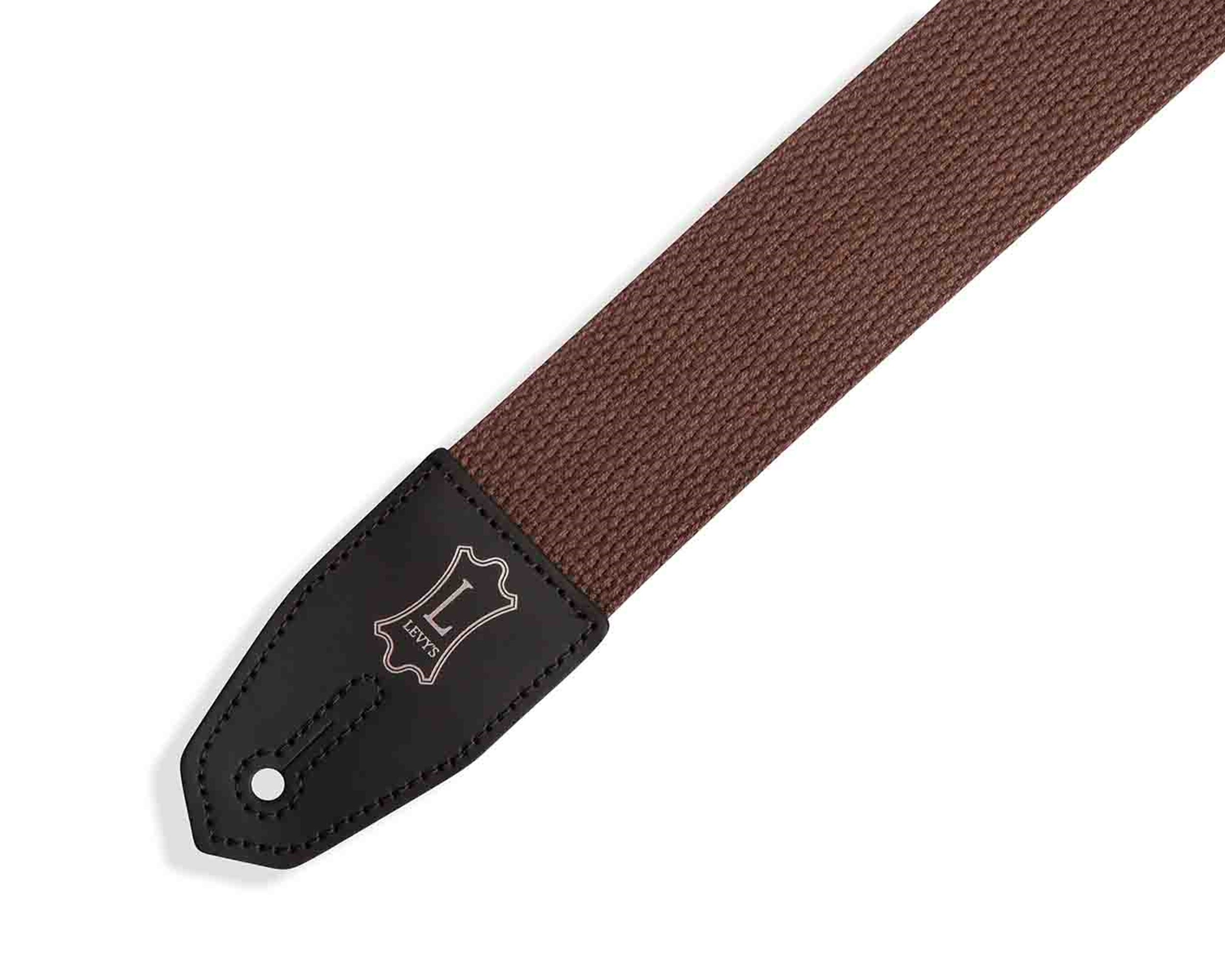 Levy's Leathers MRHC-BRN 3” Right Height Cotton Leather Guitar Strap - Brown - Hollywood DJ
