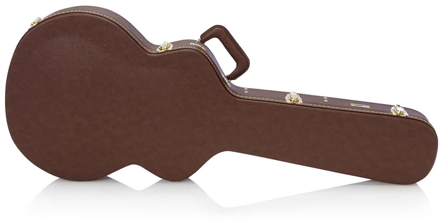 Gator Cases GW-335-BROWN Deluxe Wood Case for Semi-Hollow Guitars - Brown - Hollywood DJ