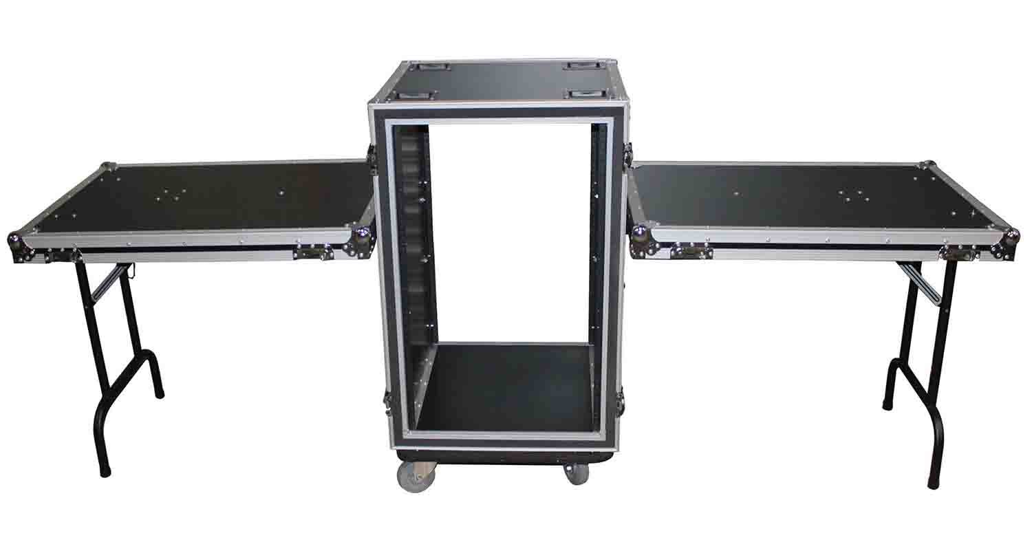 ProX T-14RSPWDST 14U Space Shockproof Amp Rack ATA Flight Case 20" Depth - Hollywood DJ