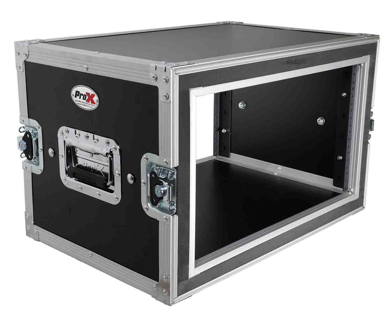 ProX T-6RSP14, 6U Vertical Shockproof Effects Rack 14" Depth Rail to Rail with Handles - Hollywood DJ
