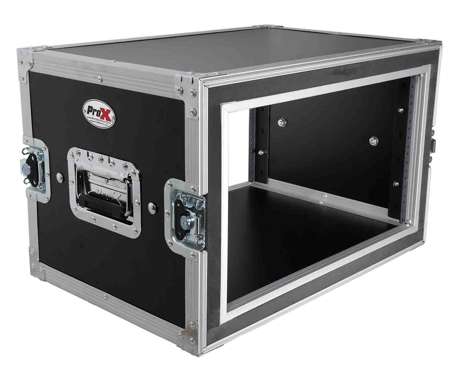 ProX T-6RSP14, 6U Vertical Shockproof Effects Rack 14" Depth Rail to Rail with Handles - Hollywood DJ