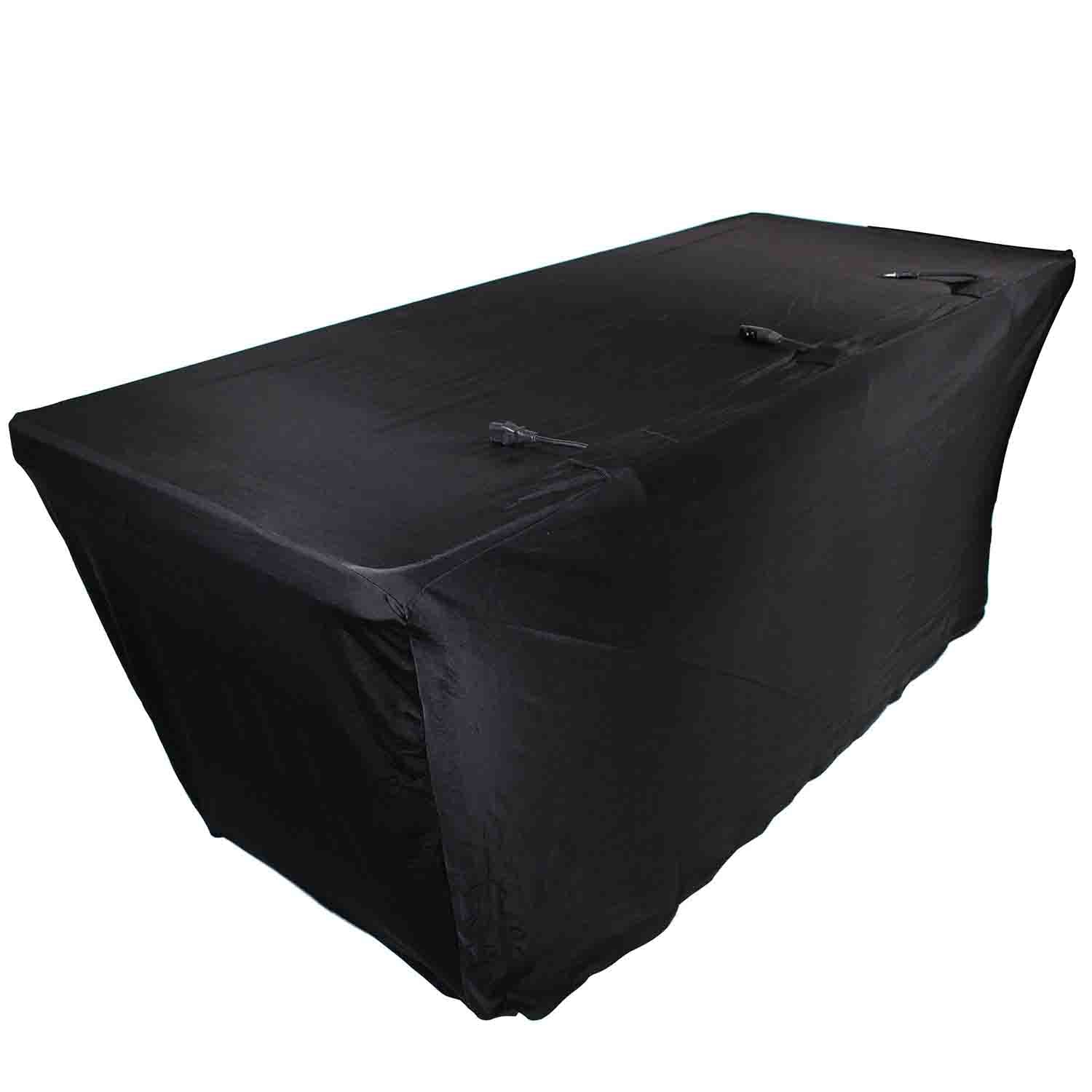 ProX X-ST4BL 4 Ft Open Back Spandex Table Cover Scrim – Black - Hollywood DJ