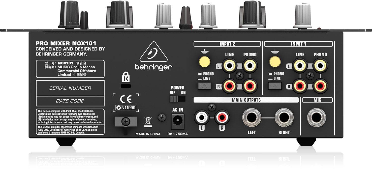 Behringer NOX101, Premium 2-Channel DJ Mixer With Full VCA-Control And Ultraglide Crossfader - Hollywood DJ