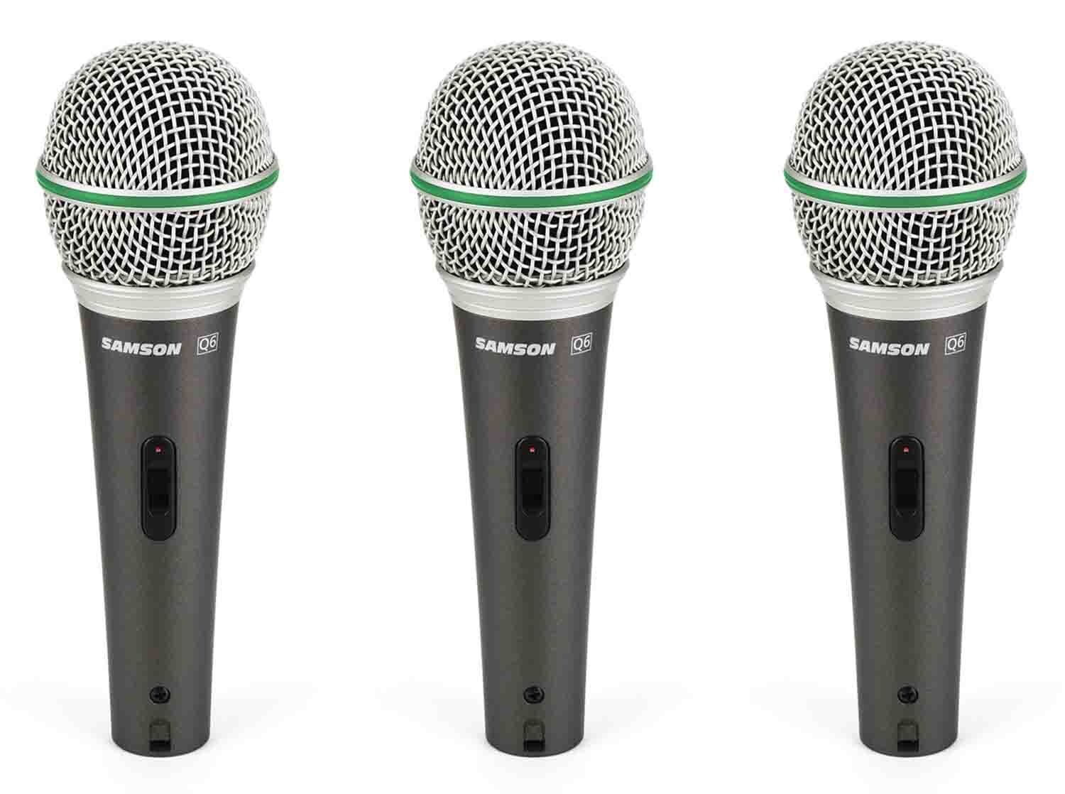 Samson Q6 (3-pack) Dynamic Handheld Microphone - 3-pack - Hollywood DJ