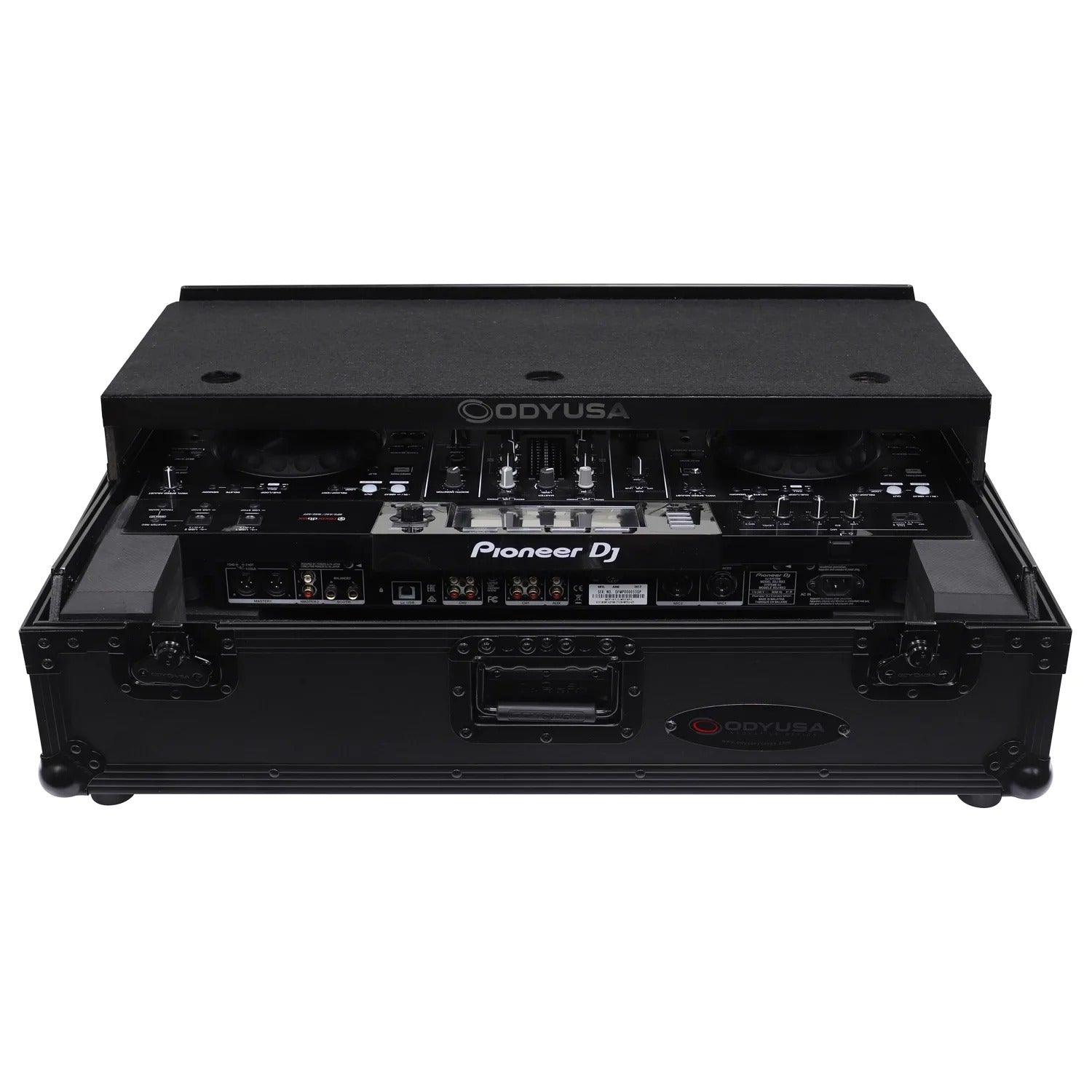 Odyssey FZGSXDJRX2W2BL DJ Flight Case for Black Pioneer XDJ-RX/XDJ-RX2 with 2U Rack Space And Glide Platform - Hollywood DJ