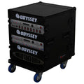 Odyssey FZAR12WBL 12U Pro Amp Rack Case with Casters - Black - Hollywood DJ