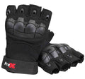 ProX X-GRIPZ Hard Rubber Knuckle Fingerless Gloves for Truss and Stage Performance - Hollywood DJ