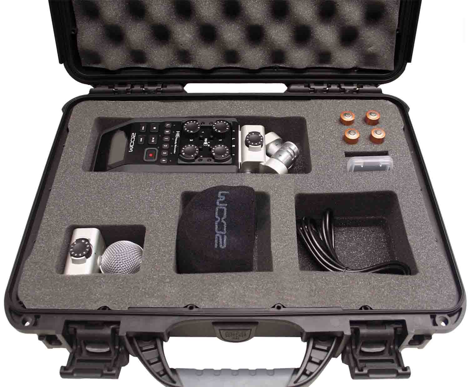 Gator Cases GU-ZOOMH6-WP Waterproof Case for Zoom H6 Hand Held Recorder and Accessories -Black - Hollywood DJ