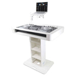 ProX XZF-DJCTWCASE Control Tower DJ Stand with Laptop Stand, and Travel Cases - White Finish - Hollywood DJ