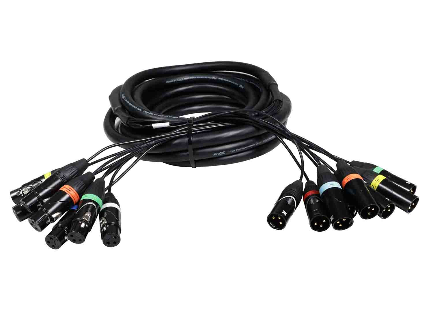 ProX XC-8XLR25 8-Channel XLR3F to XLR3M Balanced Snake Cable - 25 Feet - Hollywood DJ