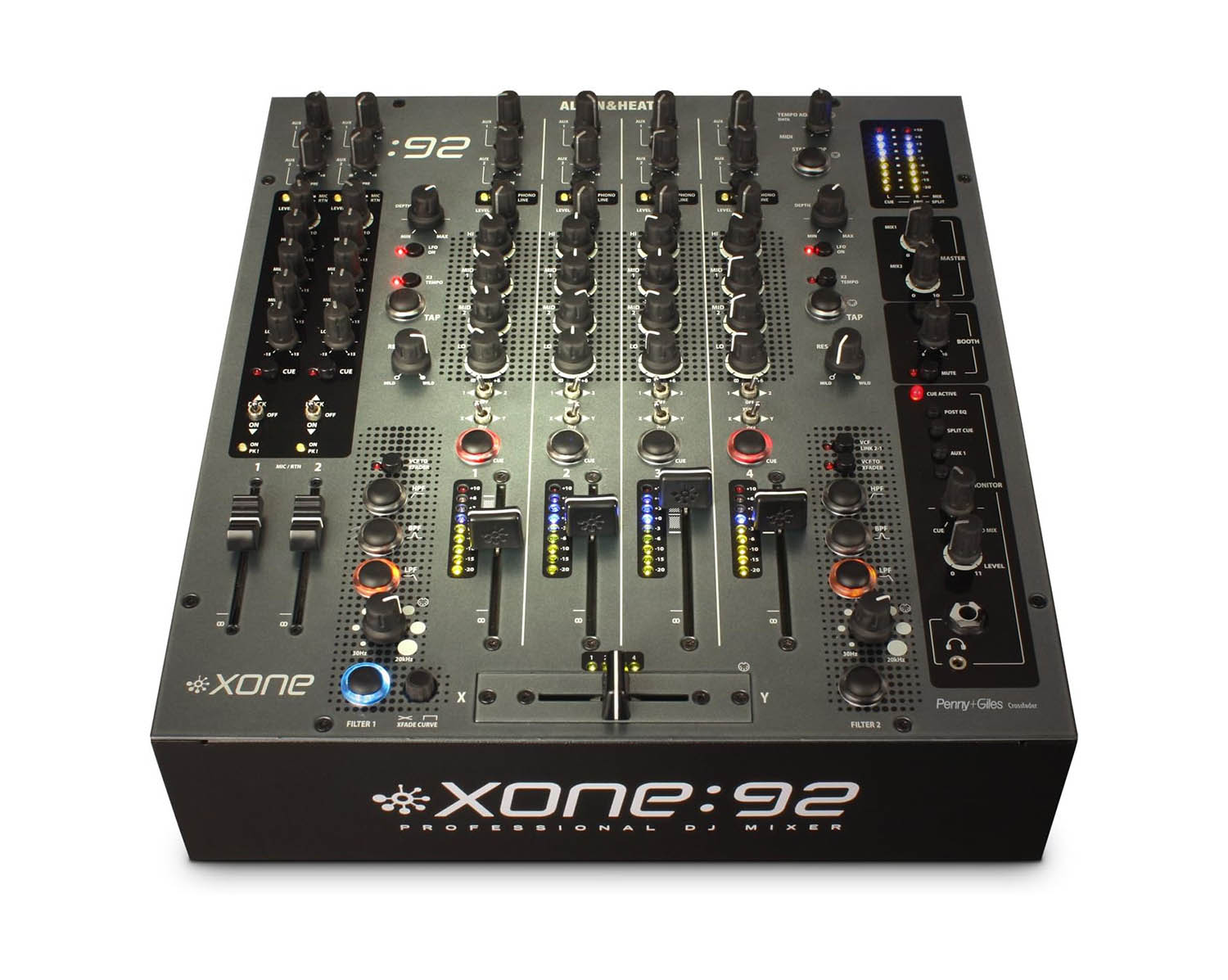 Allen-Heath AH-XONE:92-FADER Professional 6 Channel Club DJ Mixer with Faders - Hollywood DJ