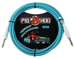 Pig Hog PCH10DB 1/4 to 1/4 Daphne Blue Instrument Cable, 10 feet - Hollywood DJ
