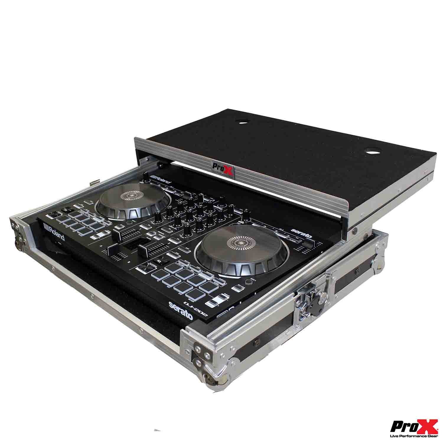 ProX X-DJ202LT DJ Flight Case For Roland DJ-202 DJ Controller With Laptop Shelf - Hollywood DJ